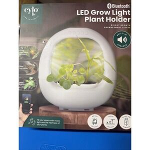 Cylo Liv LED Grow Light Plant Holder Built-in Bluetooth Speaker White CYL0018